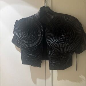 Black Structured Short Sleeve Bolero